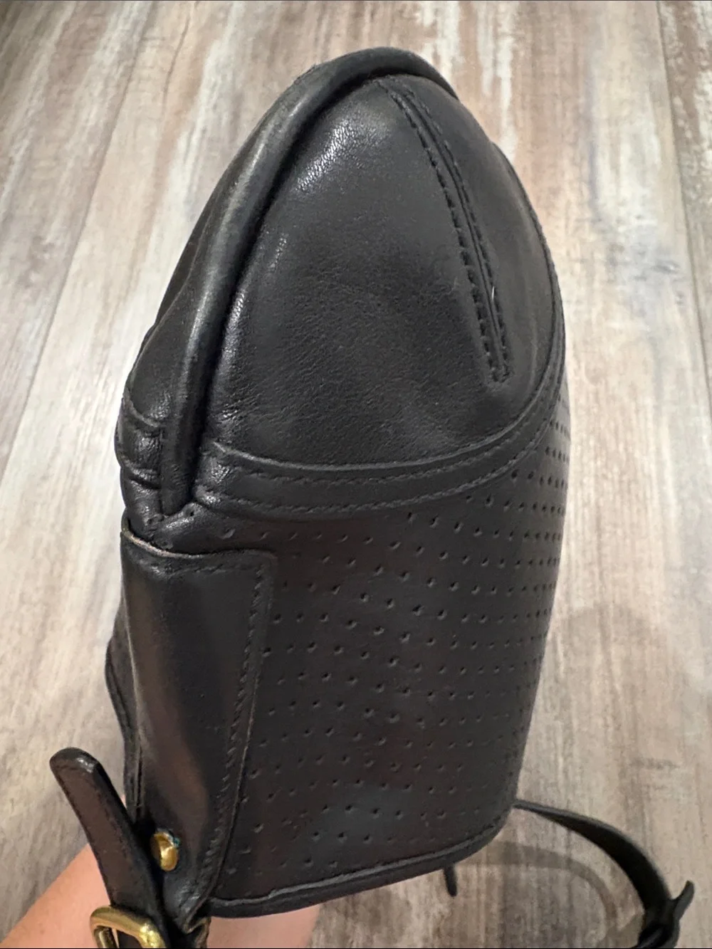 COACH VINTAGE 2000-Perforated leather mini hobo bag-Serial number J0D-9217
